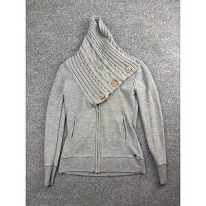 Emu Australia Willoughby Merino Wool Sweater Women's S Gray Zip Up Cowl Neck